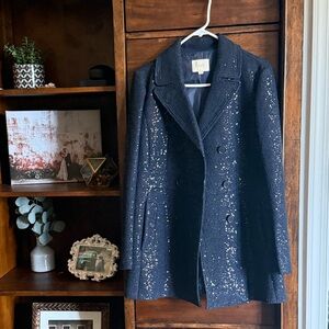 Navy sparkling pea coft